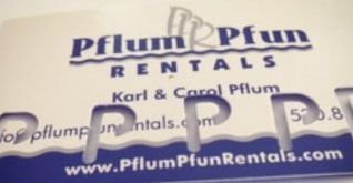 Pflum Pfun Rental's new punch card! Get 5 punches from renting water fun rentals and get the 6th free!